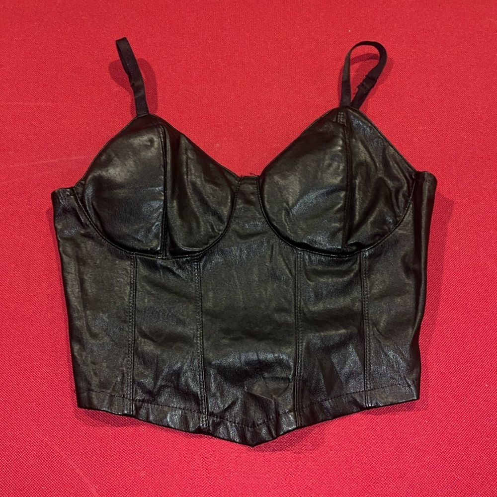 Faux Leather Crop Top